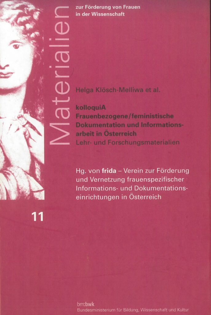 Buchcover von "kolloquiA. Frauenbezogene / feministische Dokumentation und Informationsarbeit in Österreich. Lehr- und Forschungsmaterialien."