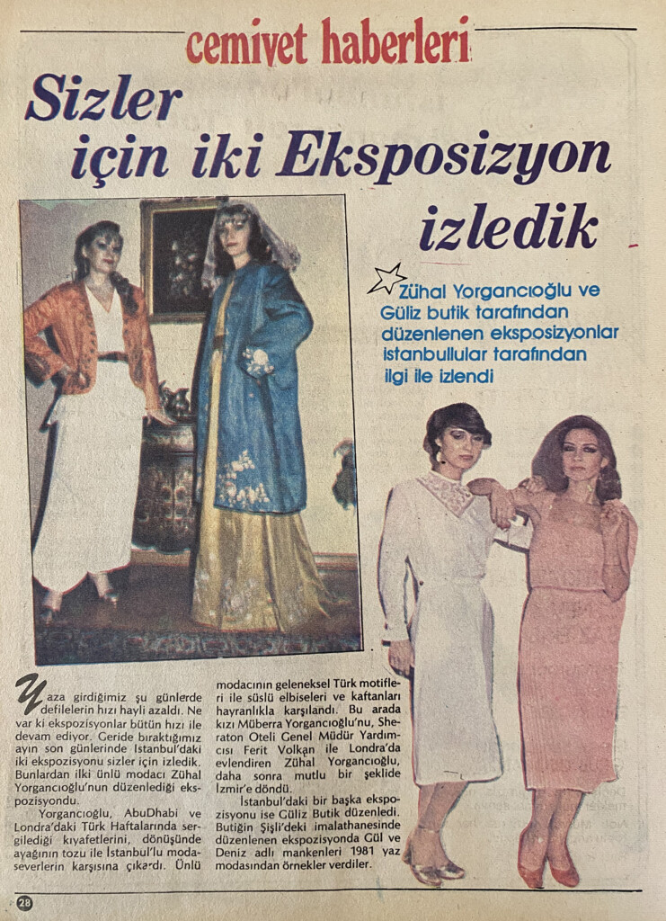 Abbildung des Salvars und davon inspirierter Kleidung in der Zeitschrift Burda Kadın.